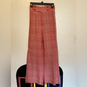 70’s vintage Time and Place ultra high waisted red plaid pants